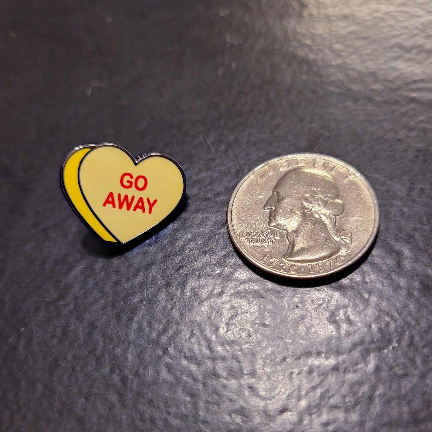 Valentine's Day Candy Nope and Go Away Combo Heart pins - Anti Valentine's Day Enamel Pin set