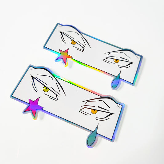 Anime Hunter Clown Eyes Holographic Sticker -  Anime Manga Stickers - Hunter Anime Holo Sticker - 2 Stickers