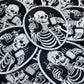 Coffee Addict Pin & Patch Combo -  Skeleton Coffee and Iced Coffee Enamel Pin and Iron-on Patch