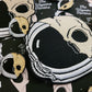 Skull Astronaut Pin and Patch Combo - Space Themed Pin and Iron-On Patch