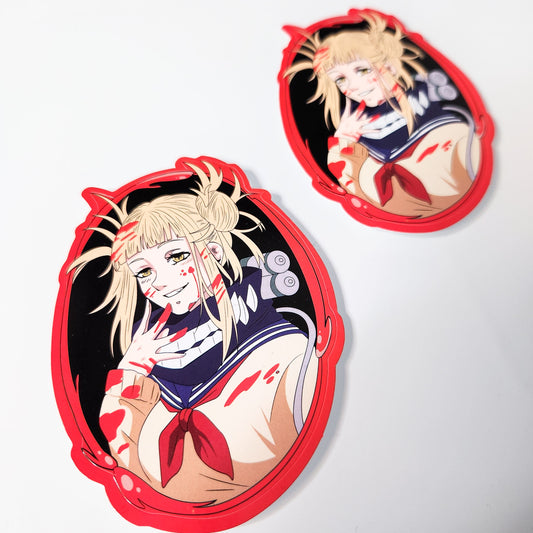 Cute Blood Villain Anime Girl Stickers - Anime Waifu - Crazy anime girl - Anime Manga Stickers