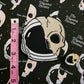Skull Astronaut Pin and Patch Combo - Space Themed Pin and Iron-On Patch