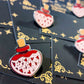 Love's Elixir COMBO: Pink Heart-shaped Enamel Pin and Patch of Enchantment - Love Hard Enamel Pin - Magical Potion Pin & Patch Combo