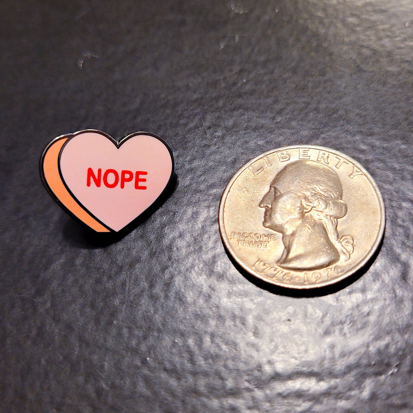 Valentine's Day Candy Nope and Go Away Combo Heart pins - Anti Valentine's Day Enamel Pin set